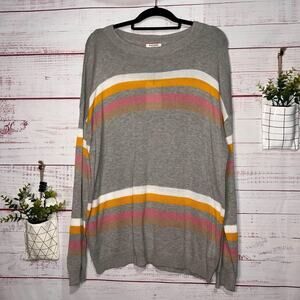 New | Gray Striped Andrée By Unit Boutique Sweater | Women’s 1X